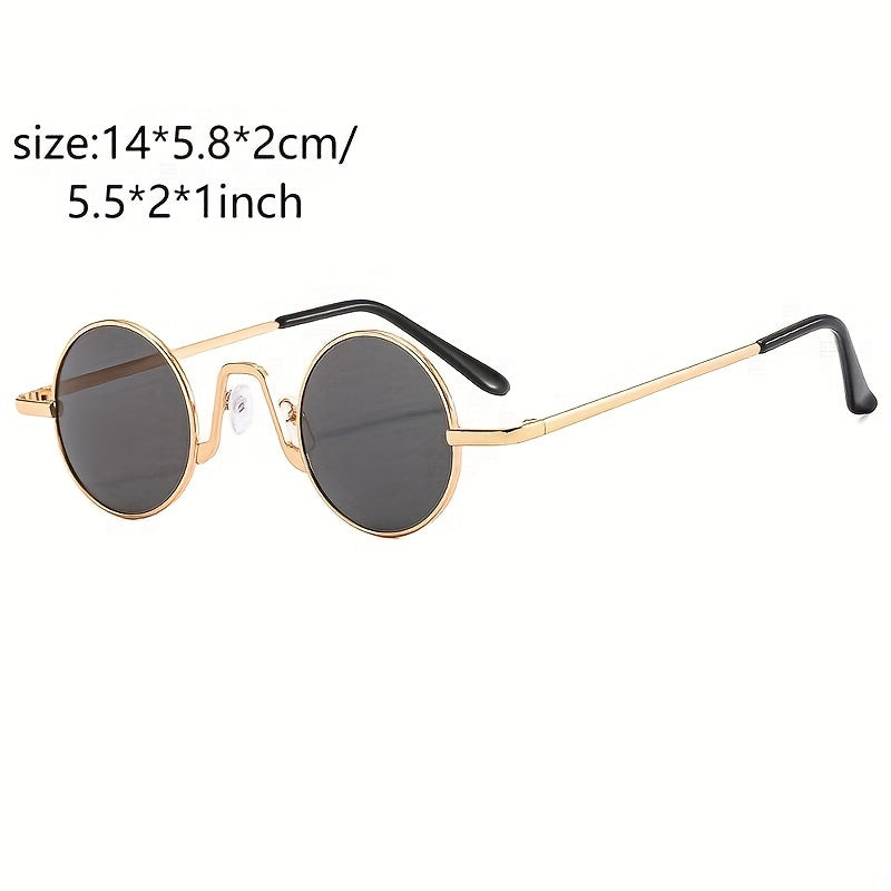 Round Metal Sunglasses Vintage Punk Tinted UV400 Sun Shades