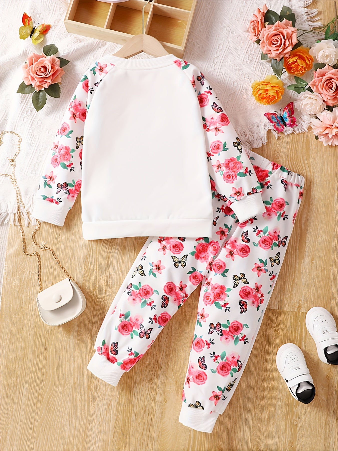 Toddler Girl's Princess Sweatshirt & Sweatpants Set for Spring Fall
