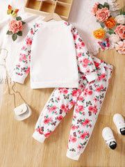 Toddler Girl's Princess Sweatshirt & Sweatpants Set for Spring Fall