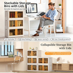 Plastic Storage Bins with Wheels Stackable Storage Bins DVD Front Opening