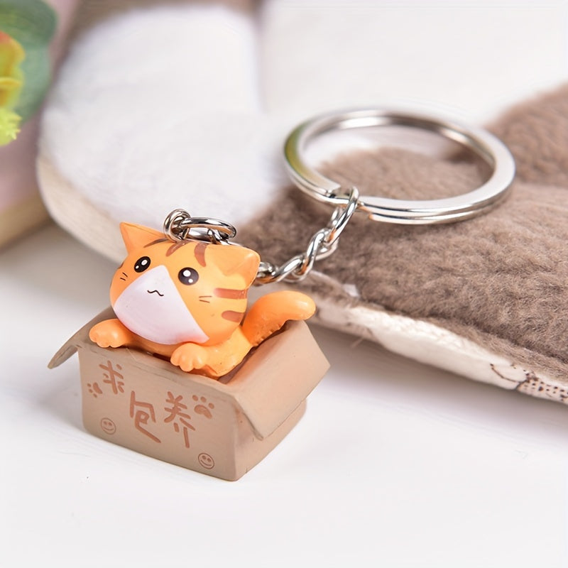 3D Cat Doll Keychain Cartoon Kitten Pendant For Outdoor Travel