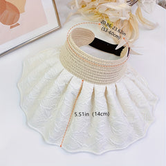 Embossed Shell Visor Hat Solid Foldable Sun Hat UV Protection