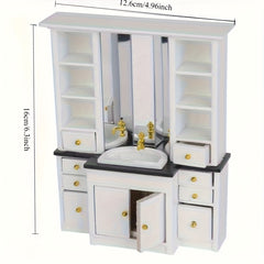 1:12 Dollhouse Bathroom Sink Cabinet Mini Kitchen Furniture Decor