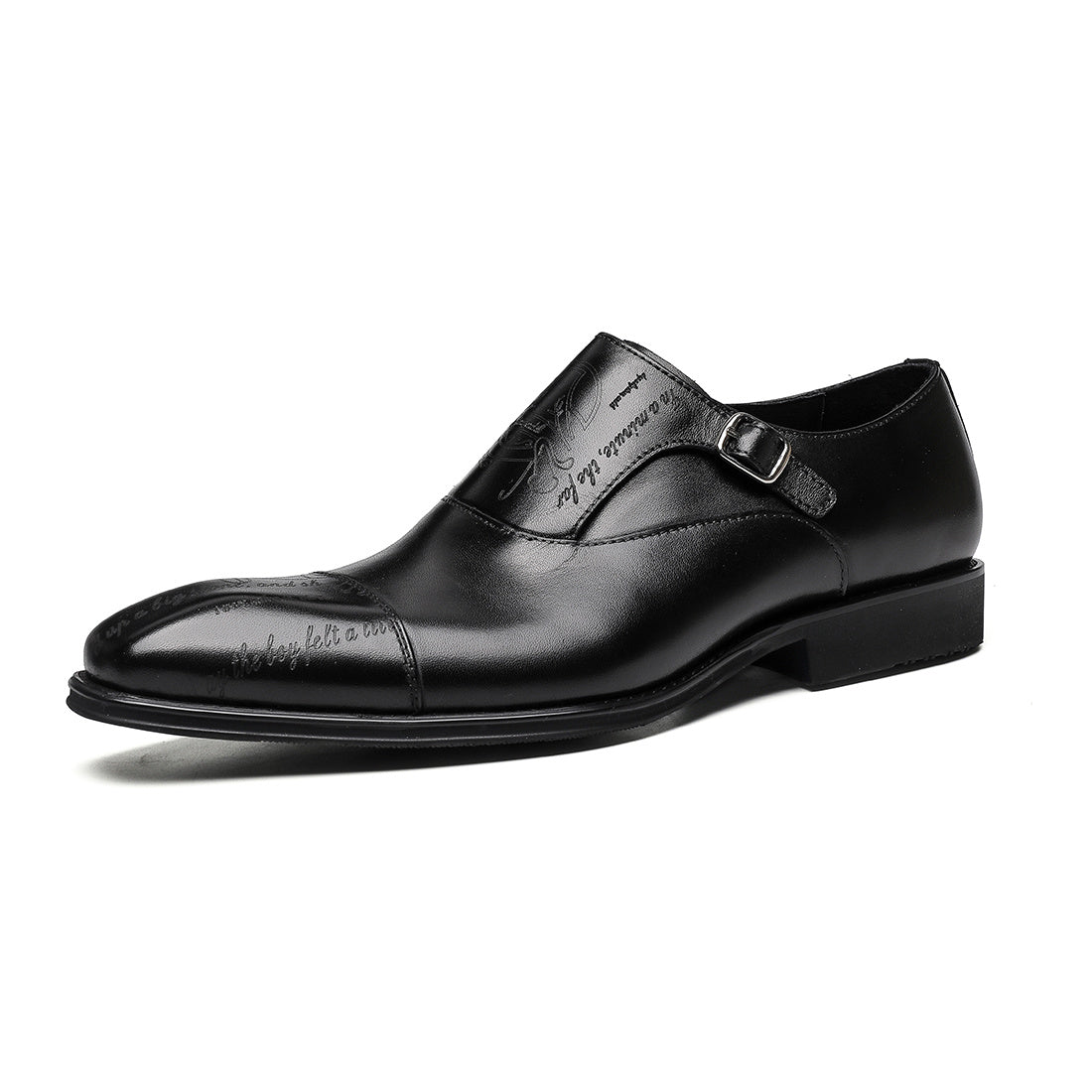 FARWARWO Leather Monk Strap Dress Shoes for Wedding Office