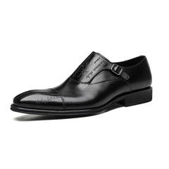 FARWARWO Leather Monk Strap Dress Shoes for Wedding Office