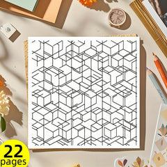 Geometric Shadows Coloring Book with Hidden Pigments
