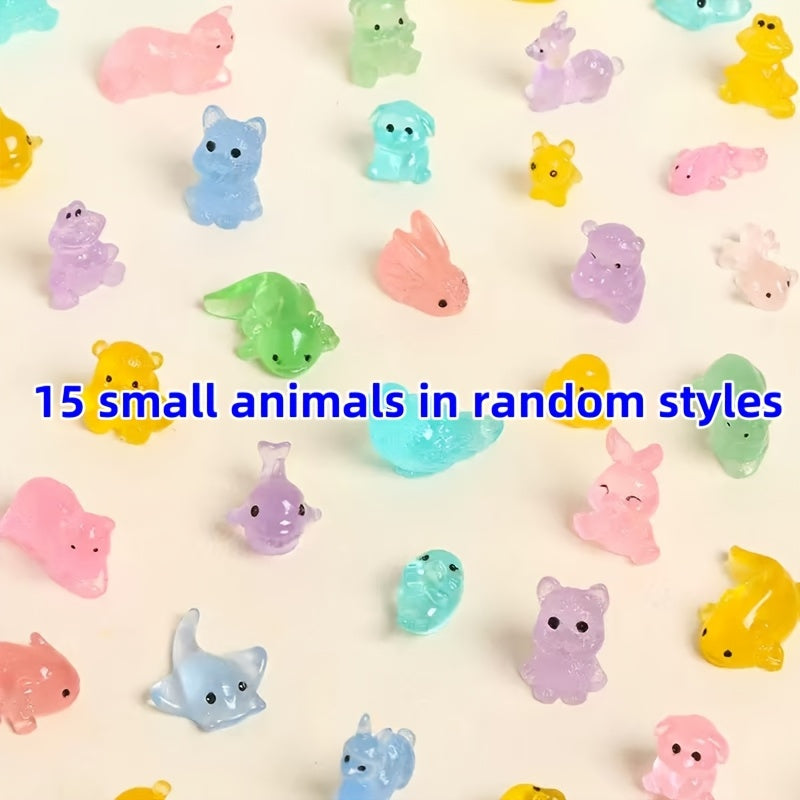 Random Glow in the Dark Resin Mini Animals Statues