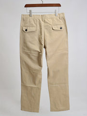 Men's Casual Trousers Streamer Buttons Decorative Pockets Business Pants