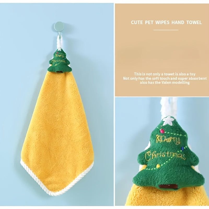 Christmas Cartoon Pattern Fingertip Towel 4pcs