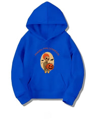 Skeleton Pumpkin Halloween Pattern Hoodie Sweatshirt for Girls