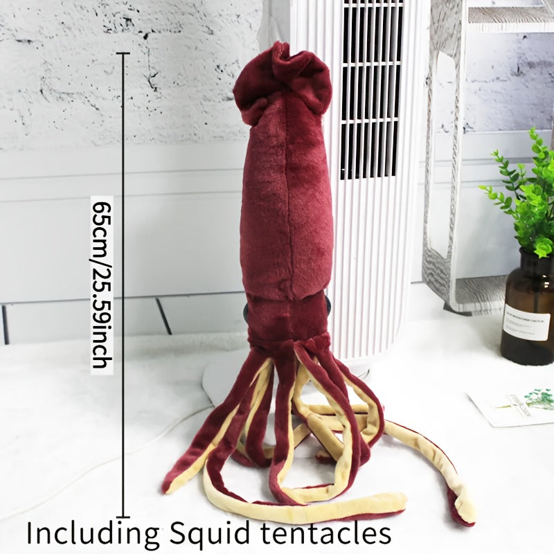 Deep Sea Squid Plush Toy with Soft Tentacles & Expressive Eyes