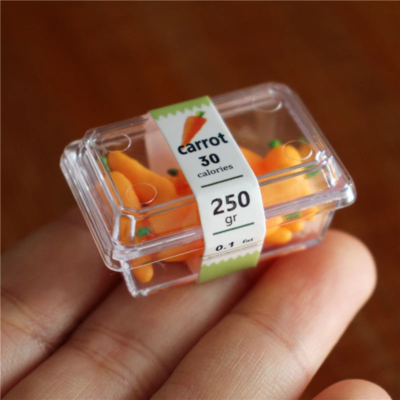 1:6 Dollhouse Veg & Fruit in Boxes Realistic Play Food for Blythe BJD