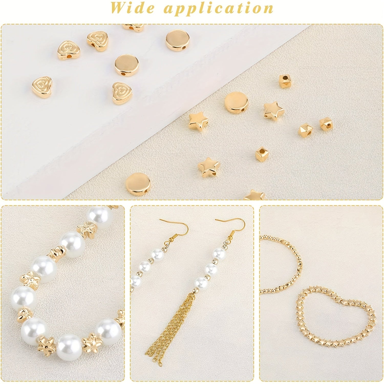 600pcs Mixed Shape Spacer Beads Set for Bracelet Earrings