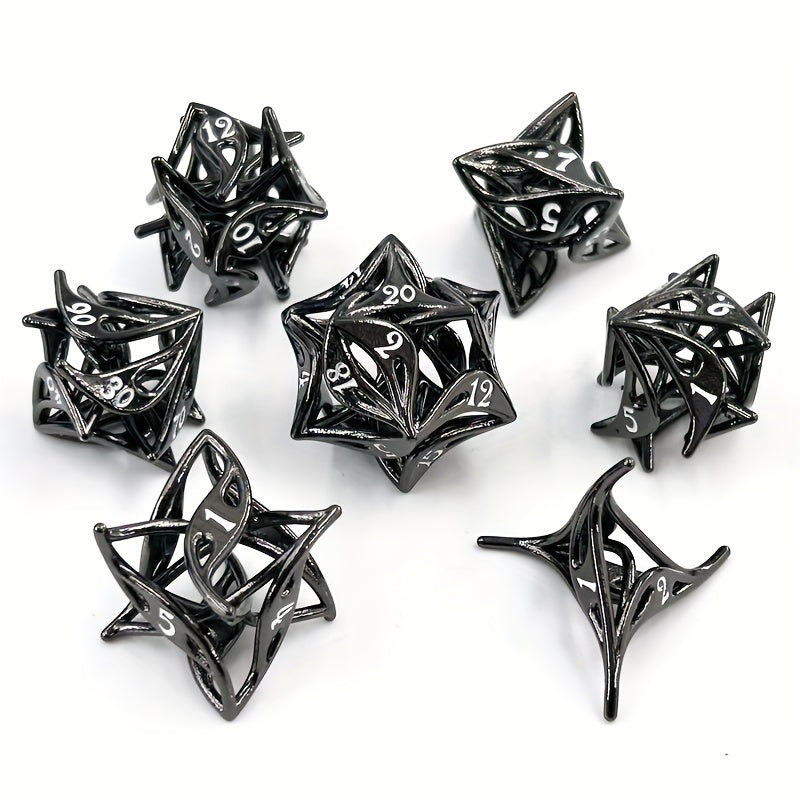 7pcs Hollow Flower Dice Polyhedral Dice Mini Dice For Game Entertainment