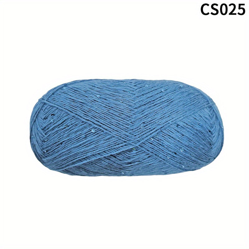 Cotton Sequin Yarn Worsted for DIY Arts Crafts Sewing Beginners