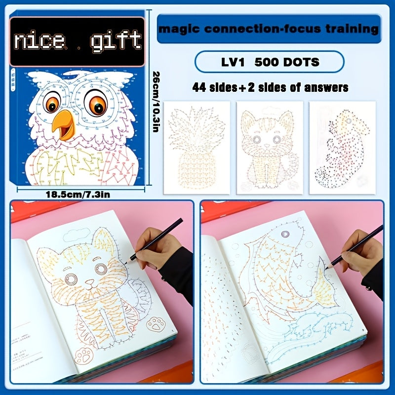 Dot to Dot Drawing Books with Animal Patterns 3 Levels of Difficulty