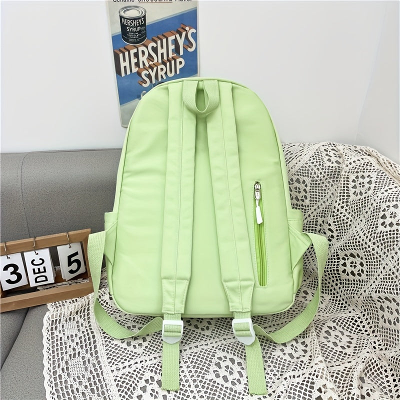 Casual Student Bag Lightweight Backpack With Pendant