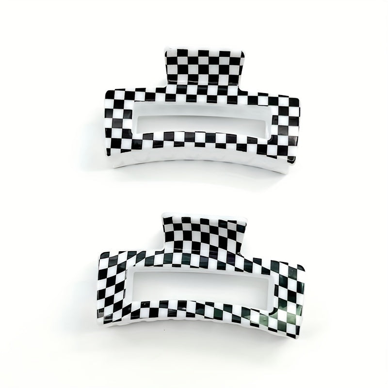 Plaid Pattern Hollow Hair Claw Shark Claw Hair Accessories