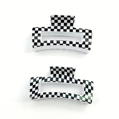 Plaid Pattern Hollow Hair Claw Shark Claw Hair Accessories