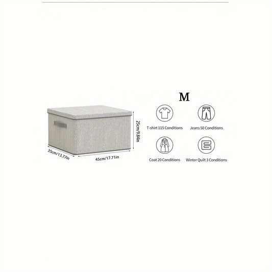 Foldable Storage Box with Lid Dust Proof Organizer for Clothes and Bedding