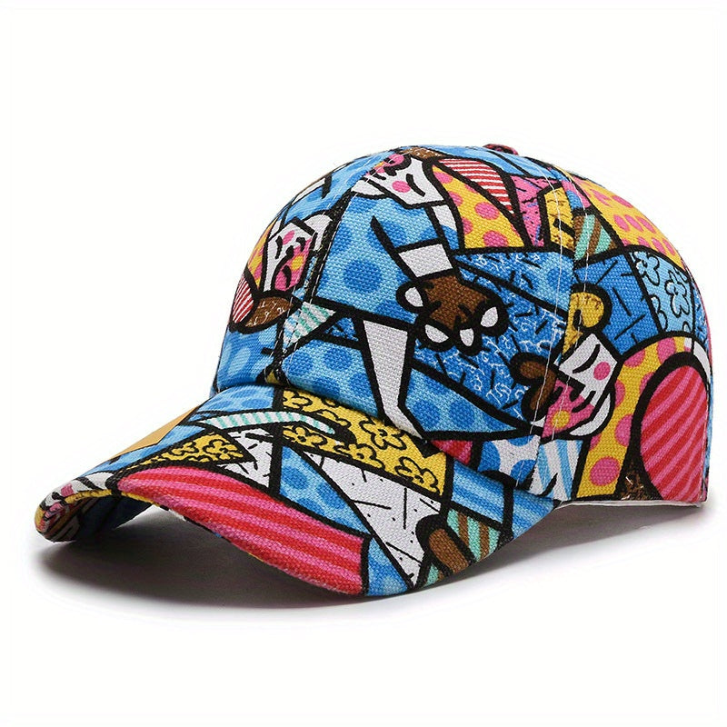 Colorful Graffiti Baseball Cap Hip Hop Print Sun Hat Adjustable Unisex