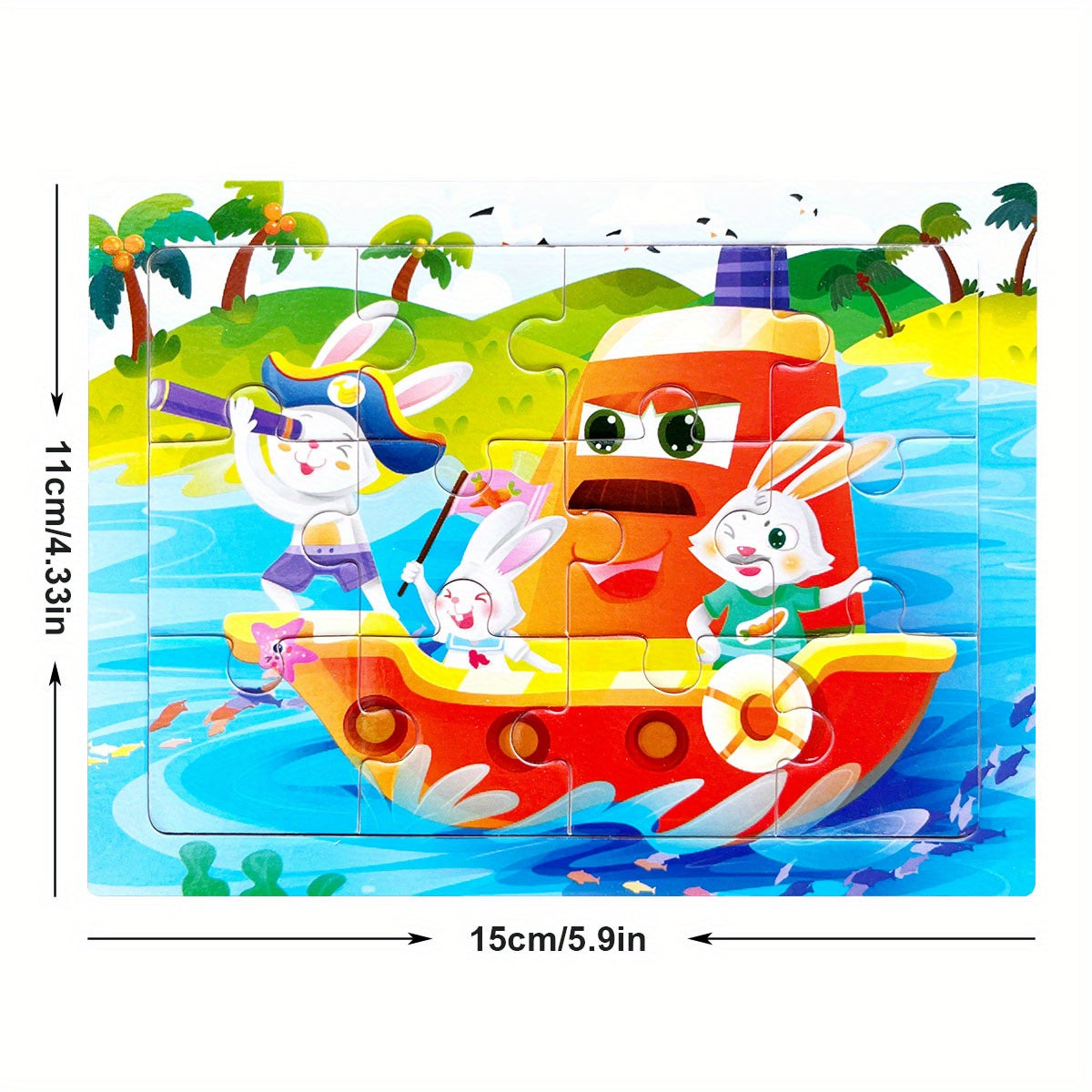 Wooden Jigsaw Puzzle Cartoon Animal Parent Child Theme Educational Toys