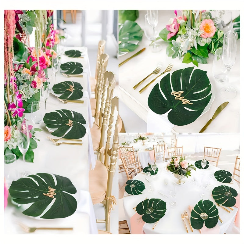 Tropical Palm Leaf Plants Hawaii Jungle Party Table Decor