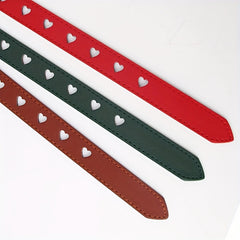 Heart Hollow Out Belt Solid Heart Pin Buckle PU Waistband for Women