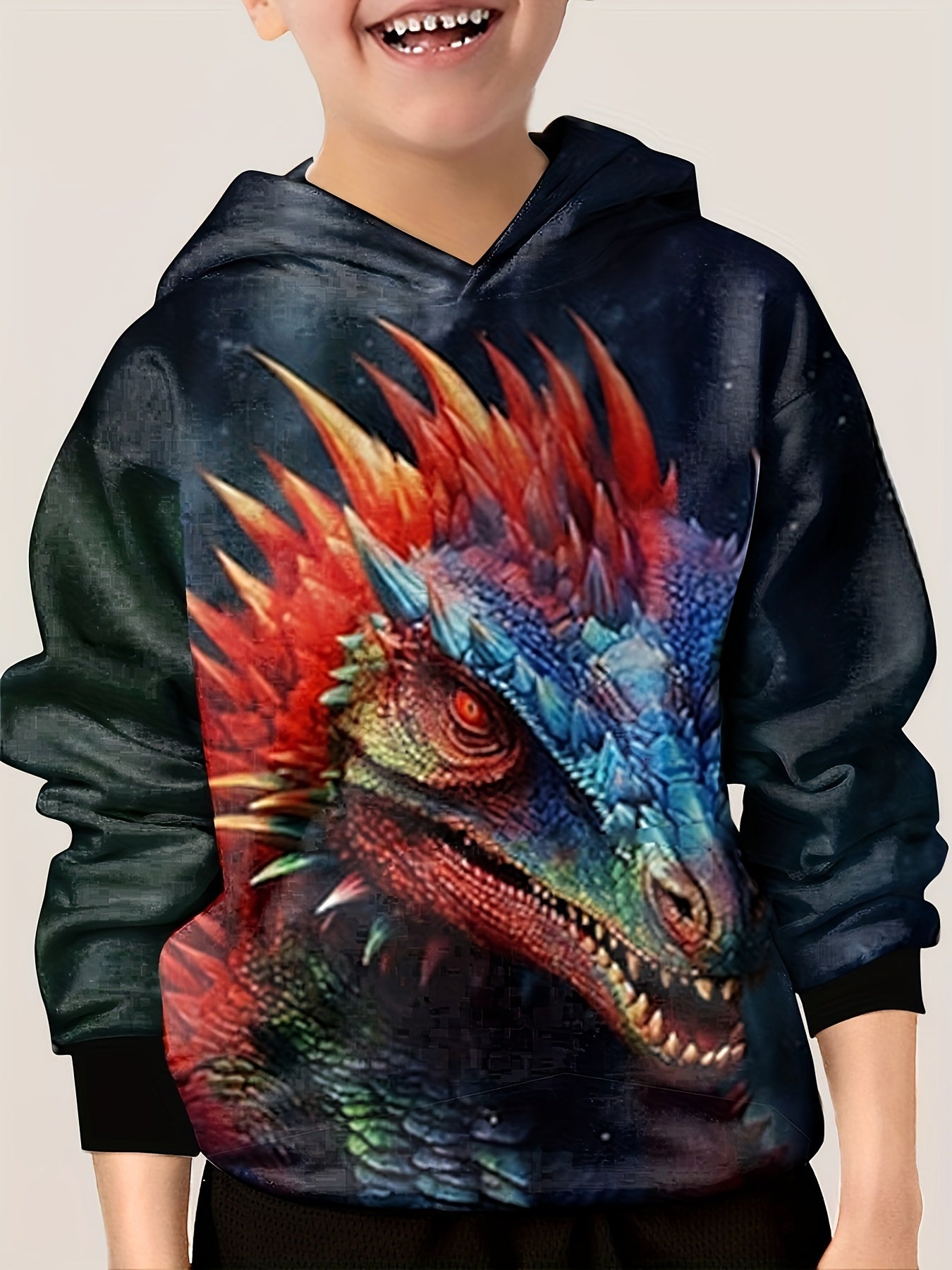 3D Space Graphic Hoodie For Boys Digital Printed Casual Pullover