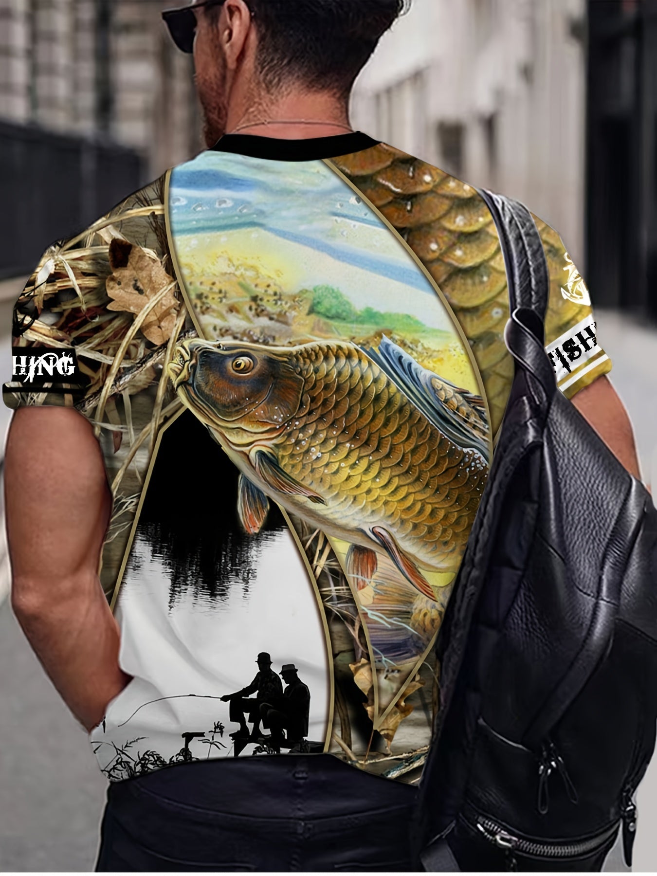 Carp 3D Print Men's Block T Shirt
