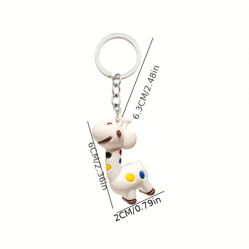 Giraffe Keychain Cartoon Schoolbag Pendant Doll Bag Hanging Ornaments