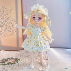 Charming 9 Inch BJD Doll with Anime Eyes - Ideal Birthday Gift for Kids