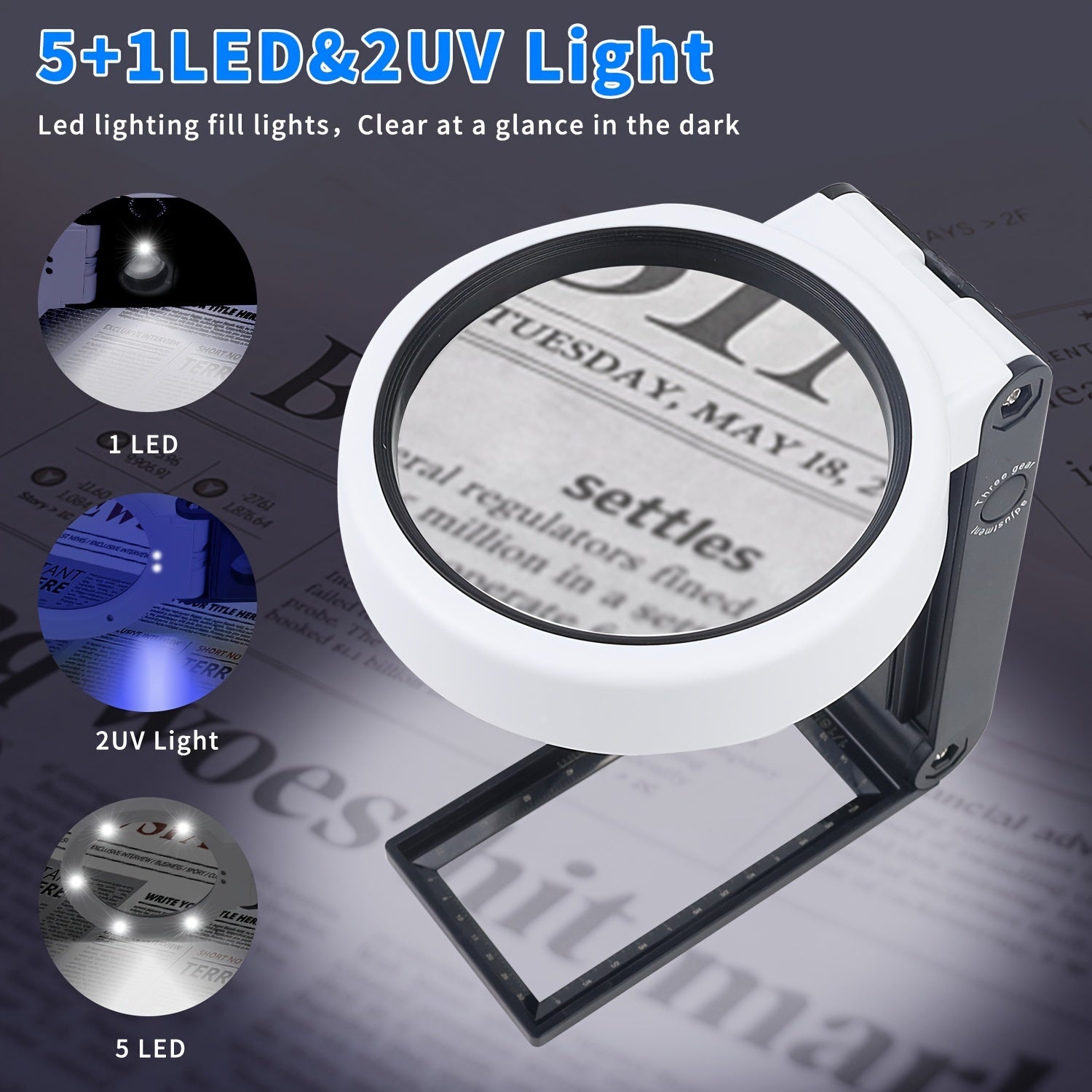 LED Lighted Magnifier Portable Magnifying Glass