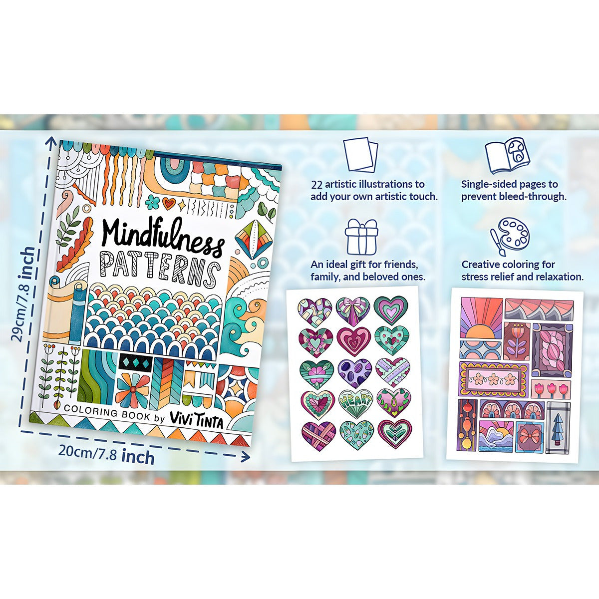 Mindfulness Patterns Coloring Book for Teens and Adults