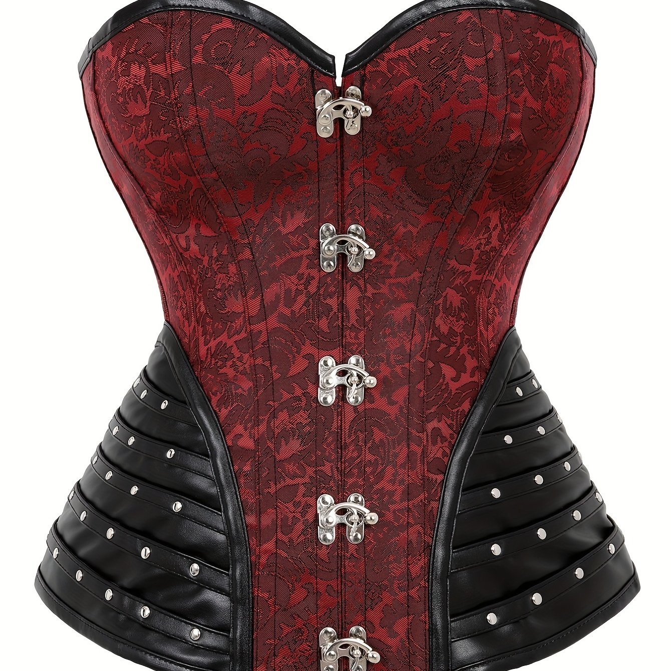 Gothic Strapless Corset Bustier Tummy Control Lace Up Jacquard Body Shaper