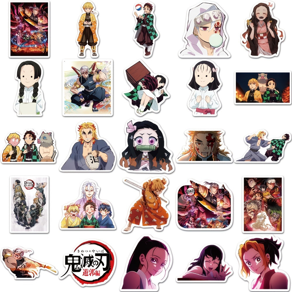 50 Anime Ghost Slayer Blade Stickers Waterproof Decorative