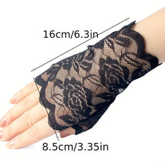 Women Lace Gloves Sunproof Fingerless Bridal Wedding Party Prom Dress