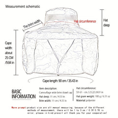 Camouflage Fisherman Hat Quick Dry Waterproof Fishing Hat