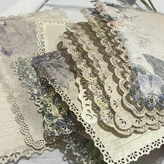 10pcs Flower Shadow Lace Journal Decoration Paper