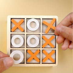 Colorful Wooden Tic Tac Toe Game for Two Players