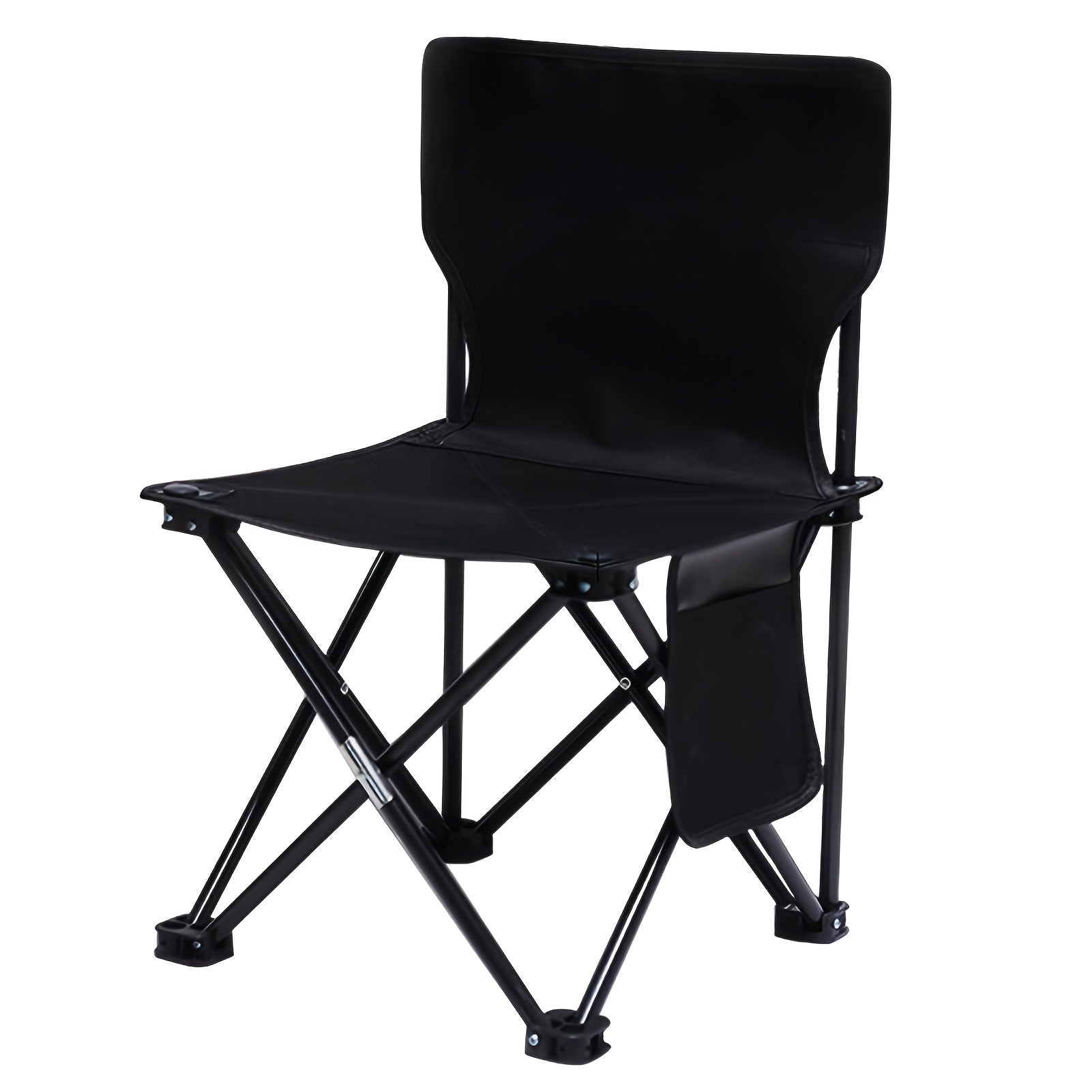 Portable Folding Chair with Side Pocket for Camping Fishing Travel