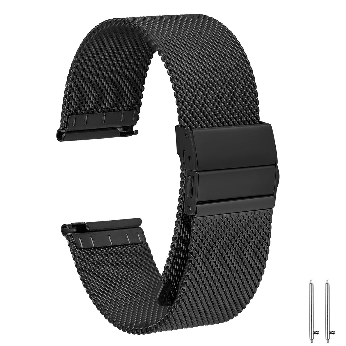Stainless Steel Metal Strap Folding Watch Band Replacement Wristbands