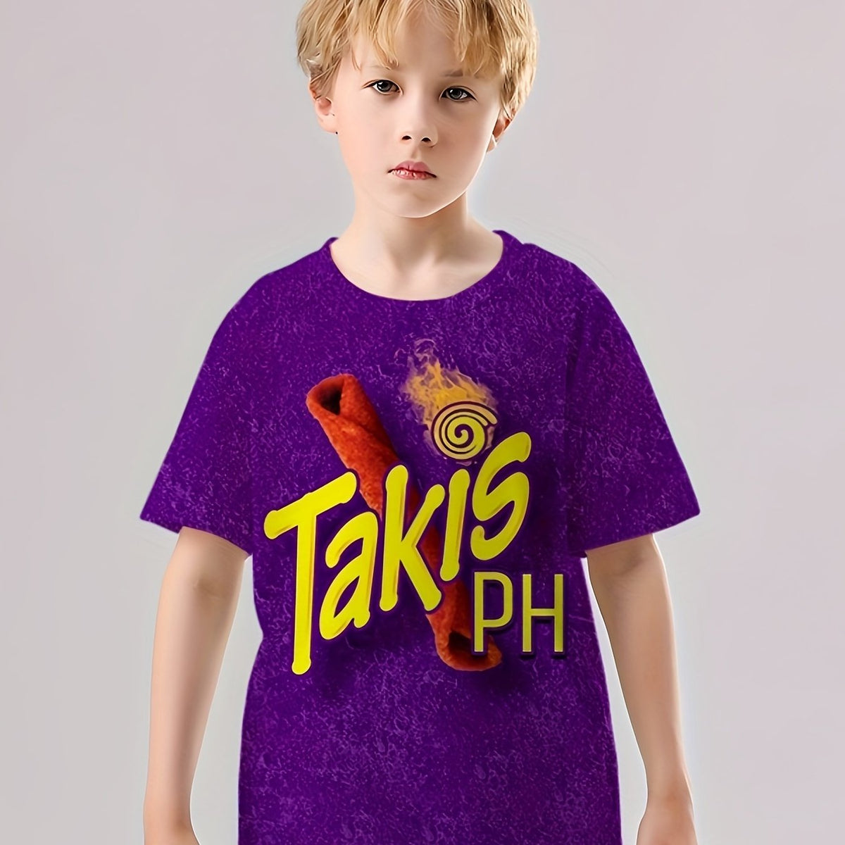 Kids Snack Print Vitality T-shirt - Boys Summer Sports Tee