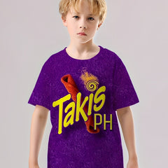 Kids Snack Print Vitality T-shirt - Boys Summer Sports Tee