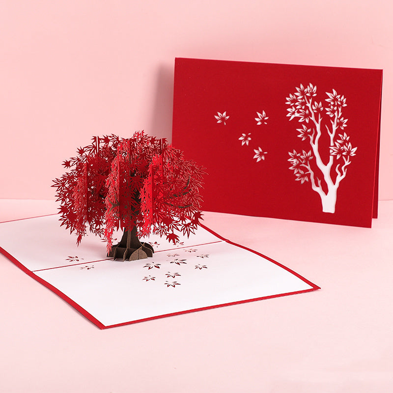 3D Greeting Card Maple Leaves Birthday Card Thanksgiving Christmas