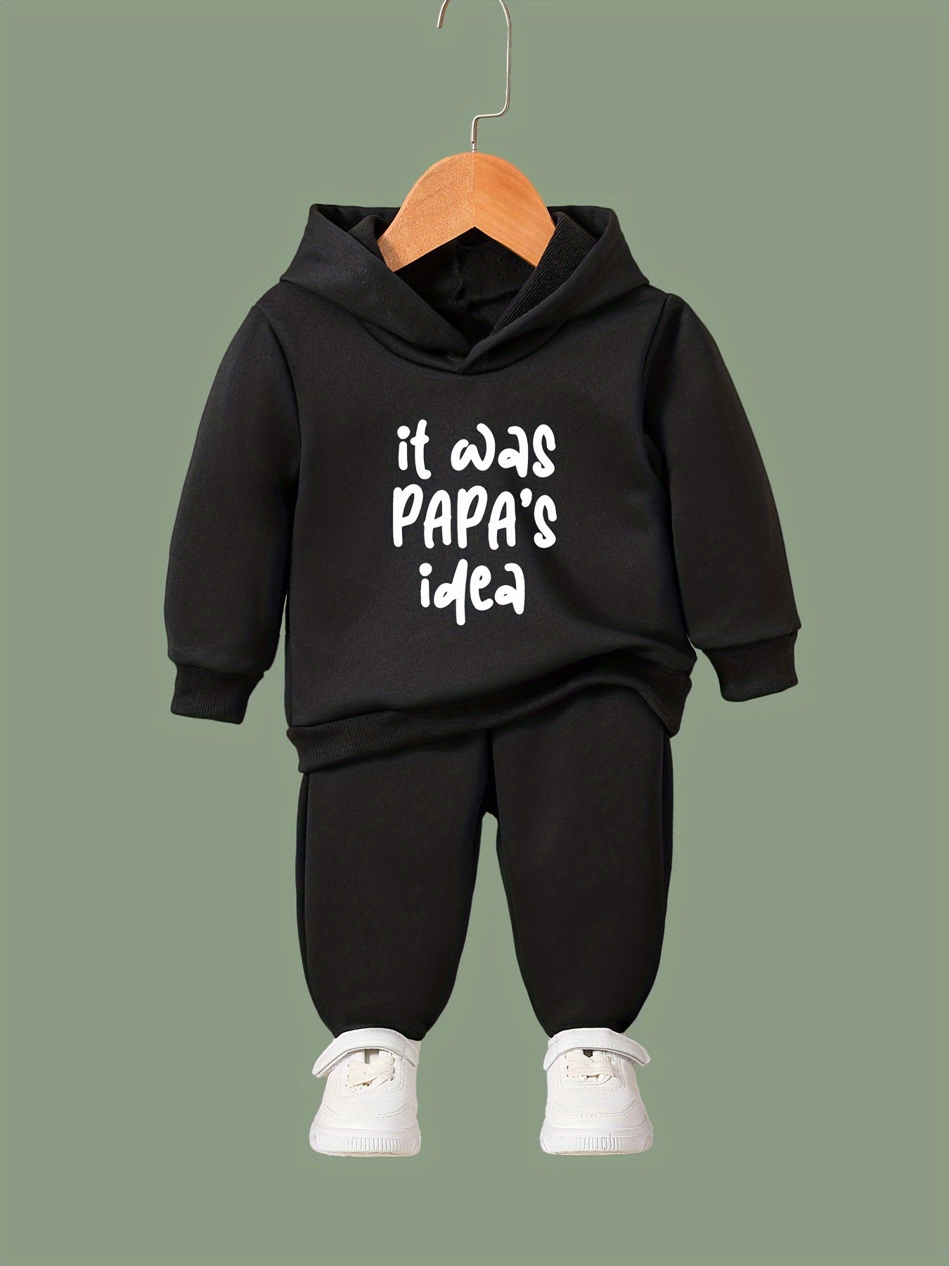 Papa's Idea Pattern Long Sleeve Hooded Sweatshirt Girls Comfy Hoodies