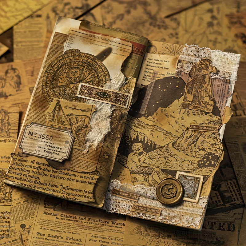 100pcs Vintage Stationery Paper for DIY Scrapbooking Creative Planning