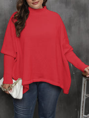  Casual Solid Bat Sleeve Round Neck Sweater