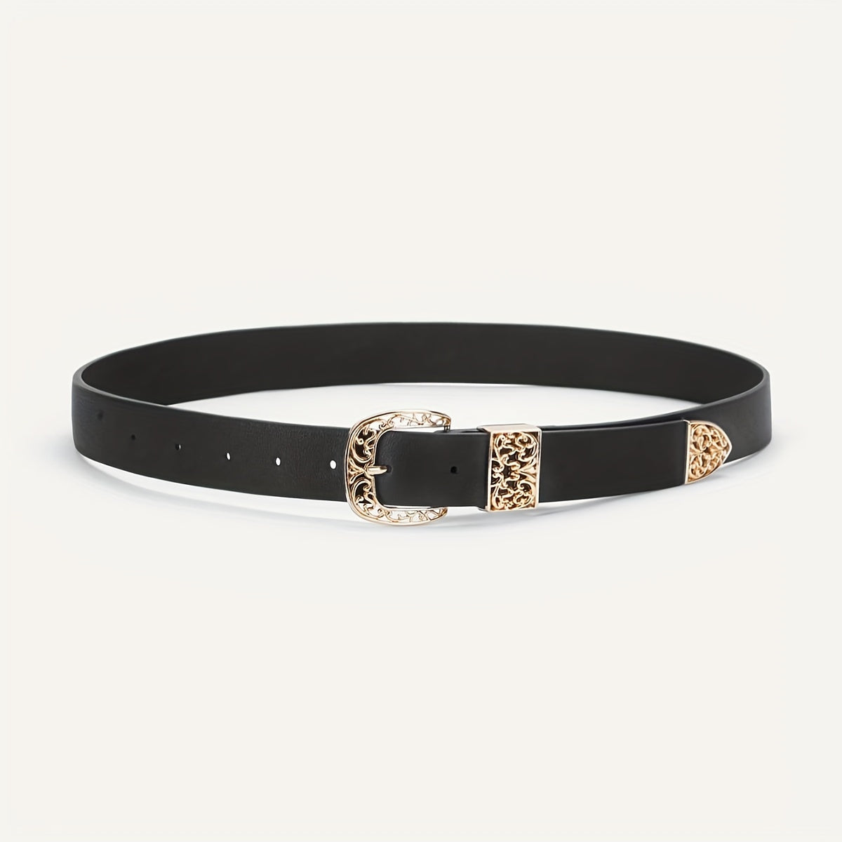 Hollow Buckle Belt PU Leather Casual Waistband Women Jeans Pants Dress Belts