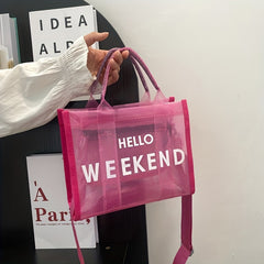 Transparent Mesh PVC Crossbody Bag Large Capacity Jelly Bag